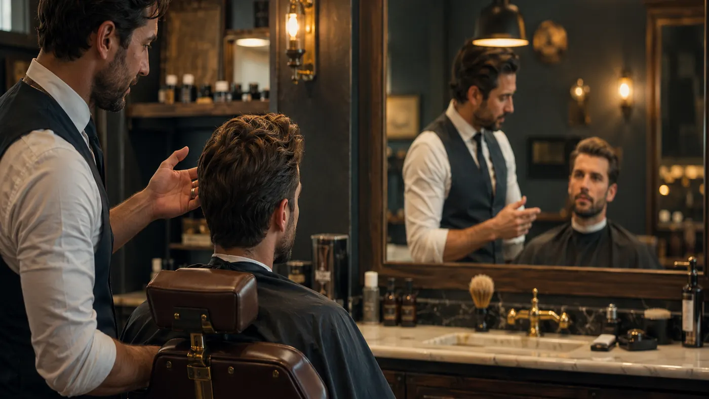 Diagnostic avant une coupe homme dans un barbershop à Bordeaux