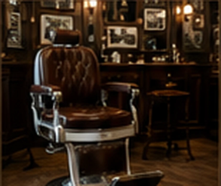 Fauteuil de barbier vintage dans un barbershop à Bordeaux